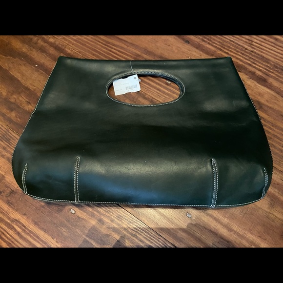 Pollini Italian dark green large leather clutch - Picture 6 of 7